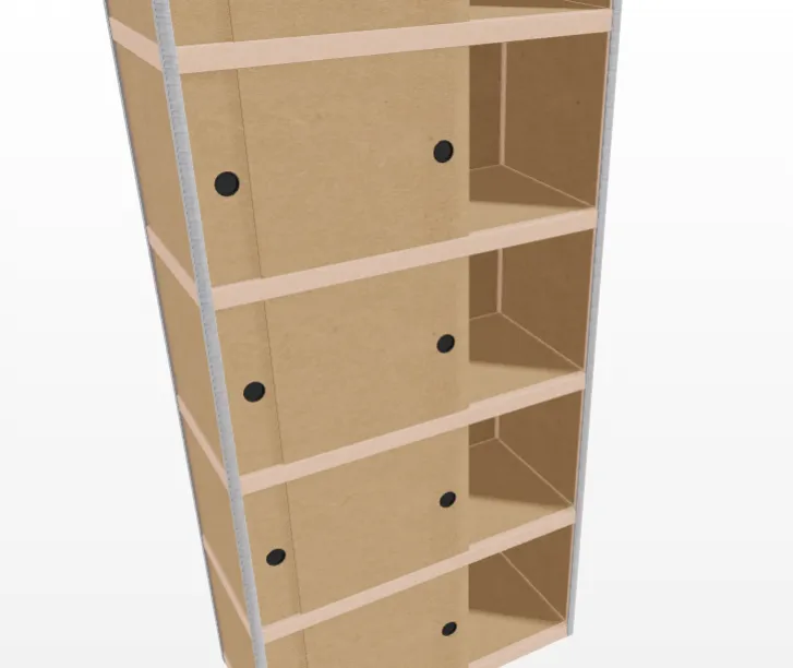 Kewlox kasten met schuifdeurtjes - 90x250x42 cm