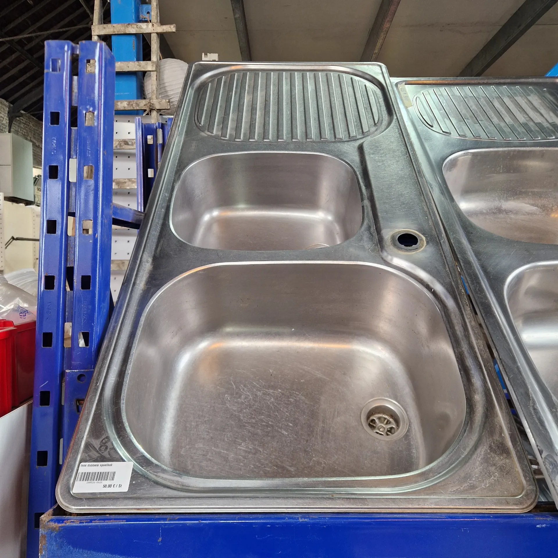 Inox dubbele spoelbak