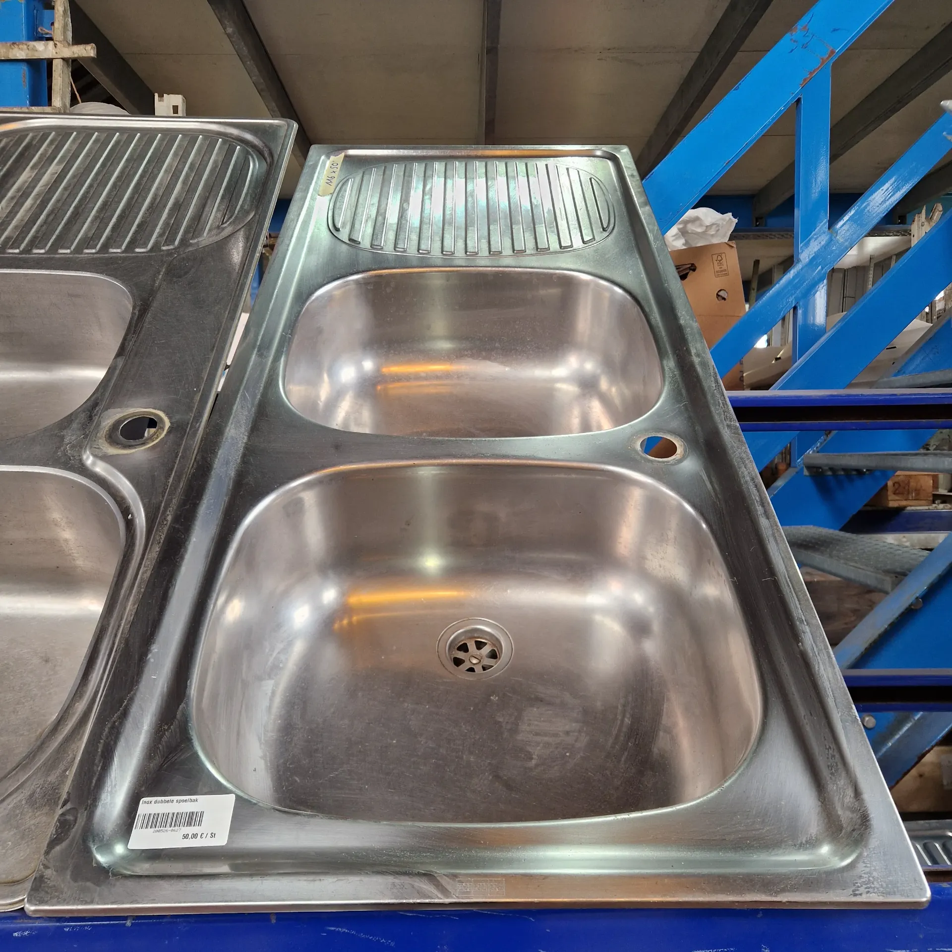 Inox dubbele spoelbak
