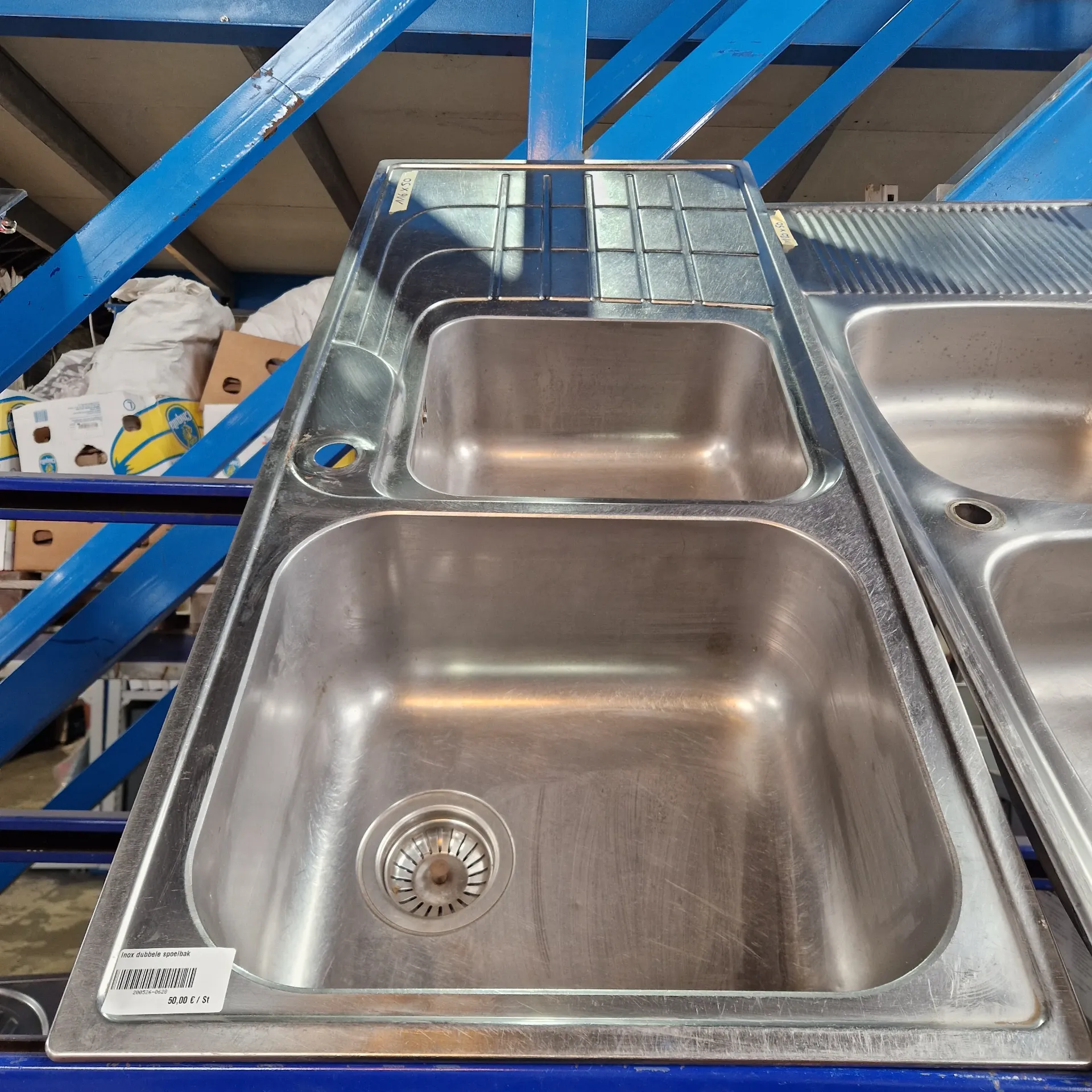 Inox dubbele spoelbak