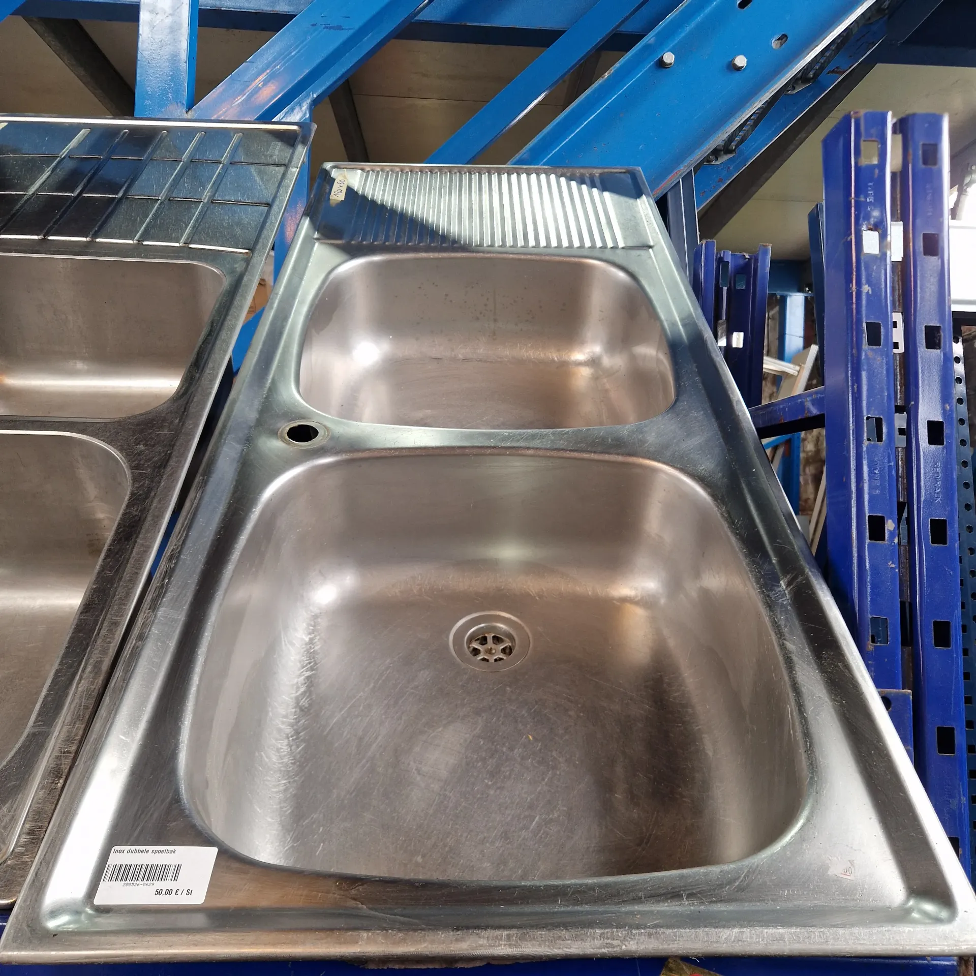 Inox dubbele spoelbak