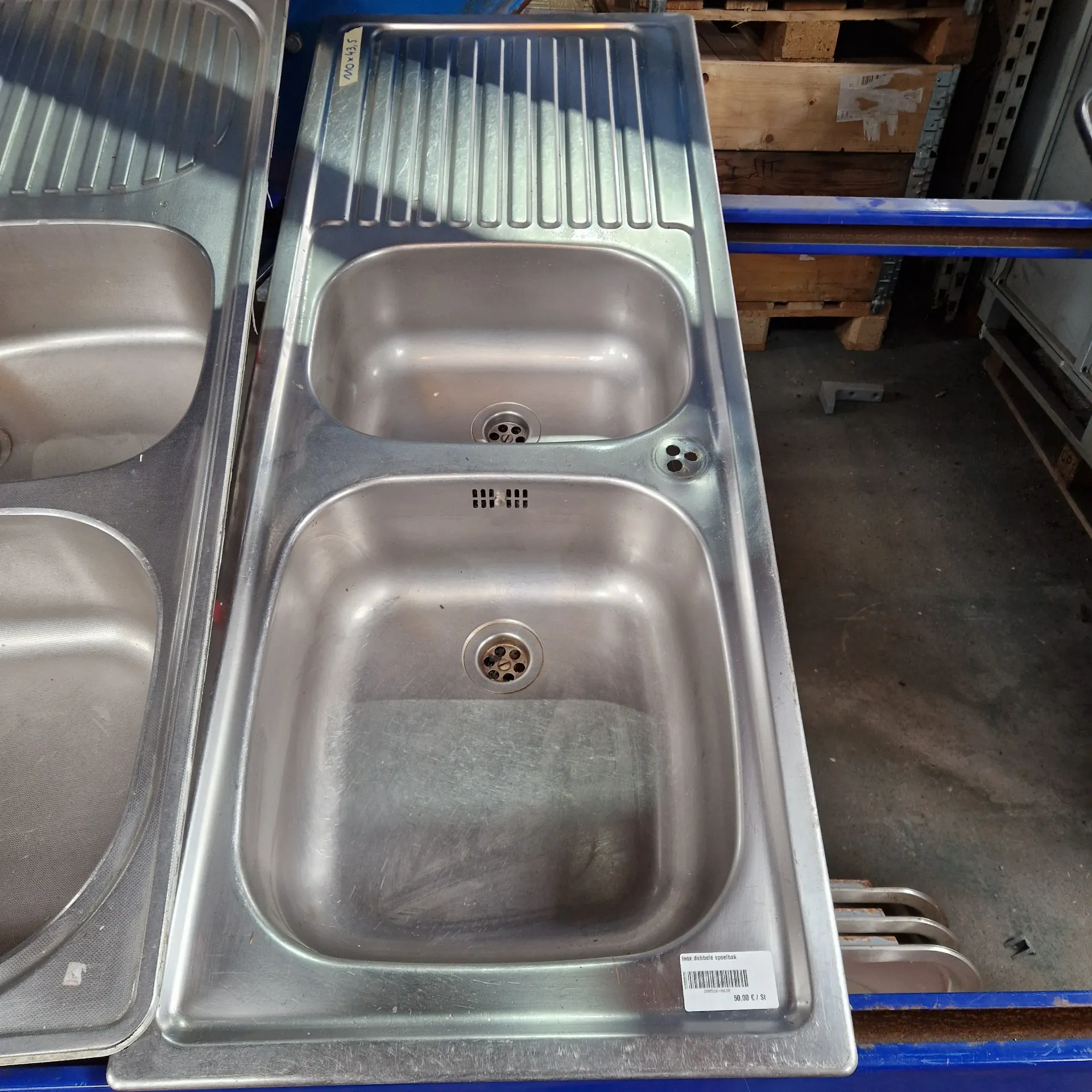 Inox dubbele spoelbak