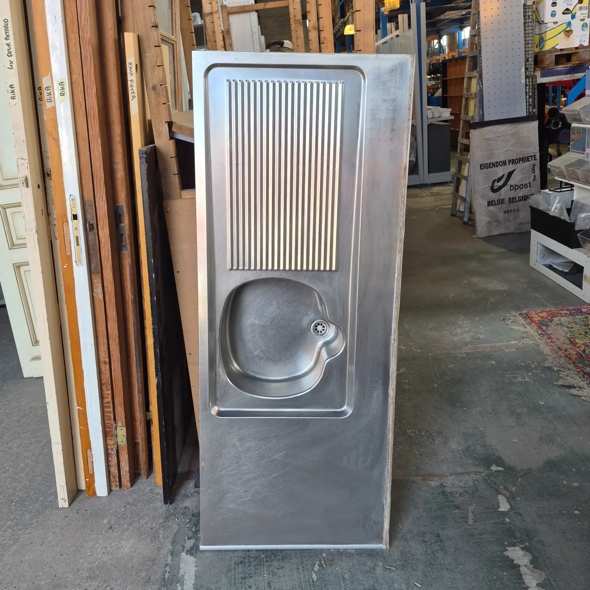 Spoelbak inox 150cm